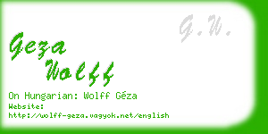 geza wolff business card