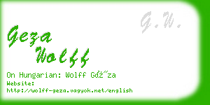 geza wolff business card
